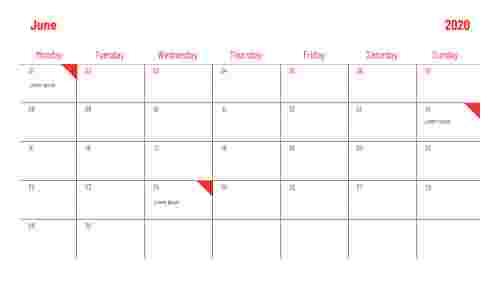 powerpoint calendar template-june